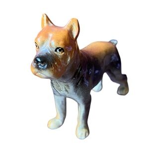 Vintage Porcelain Boxer Dog Figurine